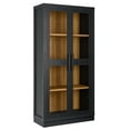 thumbnail image 2 of Better Homes & Gardens Ezra Glass Door Storage Accent Cabinet, Rich Black finish, 2 of 11