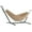 Sand, variant on Vivere Double Sunbrella Hammock with Steel Stand, Portable Outdoor Lounge, Sand