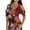 Red, variant on Giftesty Women's Comfortable Casual Round Neck Short Sleeve Print Strapless Top Blouse