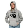thumbnail image 4 of Guess What Chicken Funny Sarcastic Unisex Plus Fleece Graphic Hoodie Brisco Brands 3X, 4 of 5