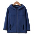 thumbnail image 2 of Atogsazn Girls Fuzzy Fleece Jacket Casual Shepra Zip Up Long Sleeve Coat Winter Warm Fashion Clothes 04-Dark Blue 4-5 Years, 2 of 4