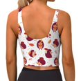 thumbnail image 3 of Haiem Cartoon Hedgehogs Pattern Womens Sports Bra - U Neck Padded Low Impact Yoga Bra Workout Crop Top Gym Moisture-Wicking Workout Vest -, 3 of 9