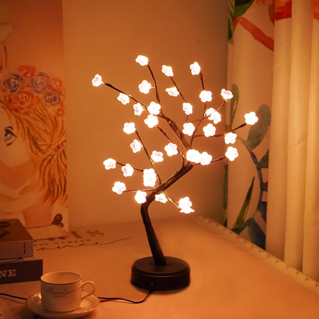 Matsuzay 108 LEDS Gypsophila Night Light Pearl Bonsai Table PC Touch Tree Light DIY Desktop Bonsai Tree LED Luces de hadas Decoración Luz Iluminación y accesorios 36LED Pflaume Bossom Matsuzay HA005670-03B