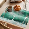 thumbnail image 3 of Placemat Set of 6 White Tree Branch Placemats for Dining Table Ombre Green Painting Washable Table Mats for Kitchen and Party Decor Indoor & Outdoor Use, 3 of 8