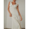 thumbnail image 3 of Women's Spaghetti Strap Long Formal Satin Dress Sleeveless Backless Bodycon Maxi Dresses Split Silk Dress, 3 of 6