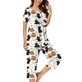 thumbnail image 6 of SwiftWear Halloween Pajamas Women 2 Piece Lounge Set Short Sleeve Henley Top & Capris Cute Pajama Sets, 6 of 6