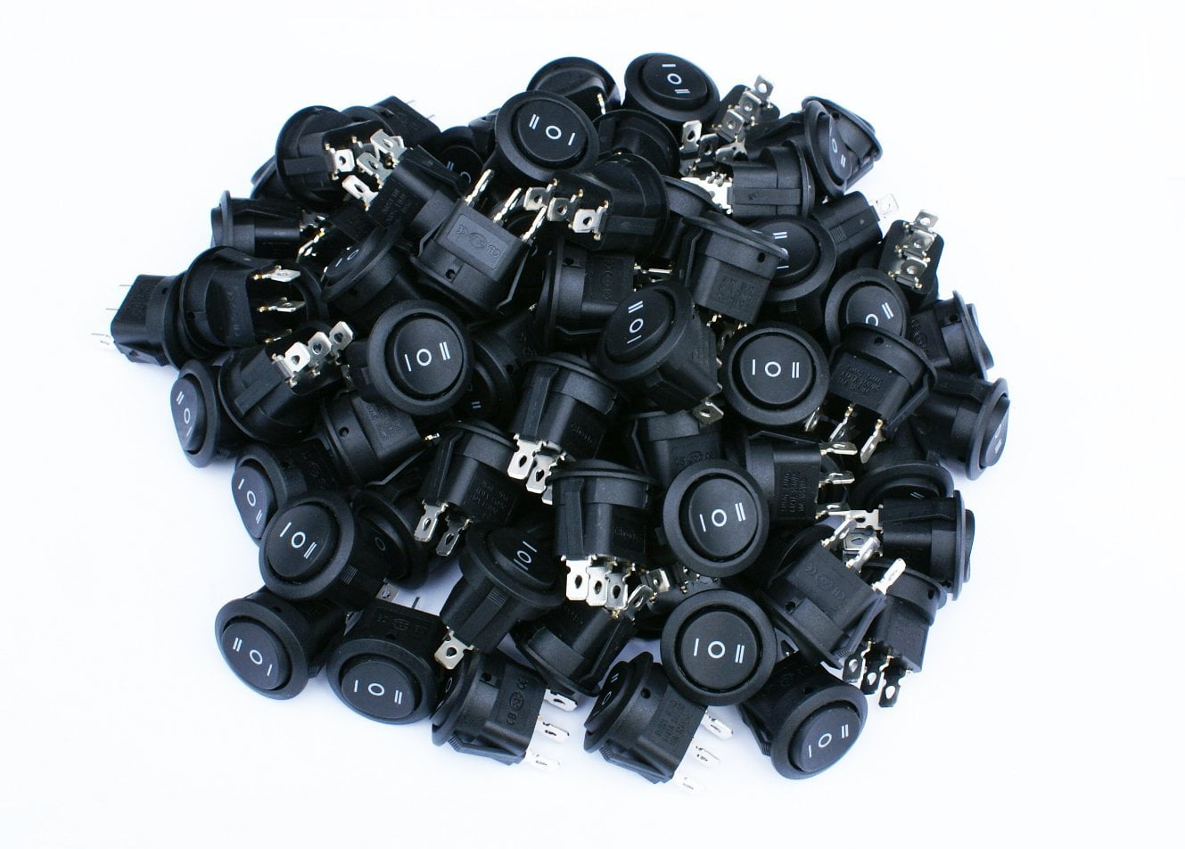 85 PACK 6A 250V 10A 125V ON/OFF/ON 3 POSITION MINI ROUND ROCKER SWITCH ...