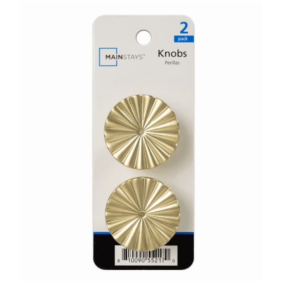 Mainstays 1.46" Starburst Knob, 2 Pack, Gold Luster