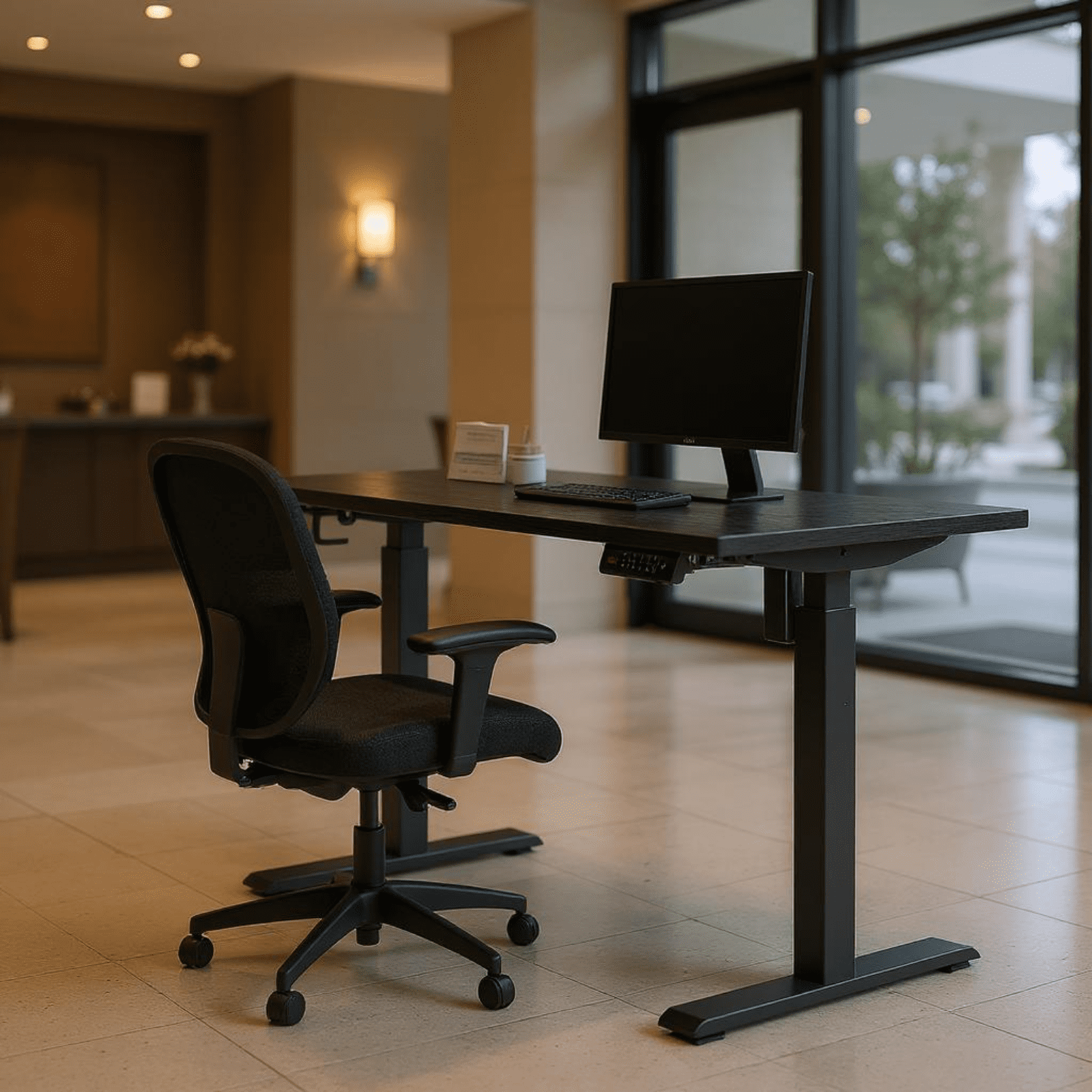 Homy Casa 47.24" Electric Standing Desk, Height Adjustable Computer Table, Black