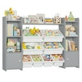 thumbnail image 2 of Homfa Kids Toy Organization Cubby Bookcase with 8 Bin, 2 Door Gray Storage Organizer Bookshelf for Children Room Playroom, 2 of 7