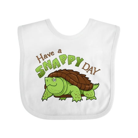 Inktastic Have a Snappy Day- Cute Turtle Boys or Girls Baby Bib