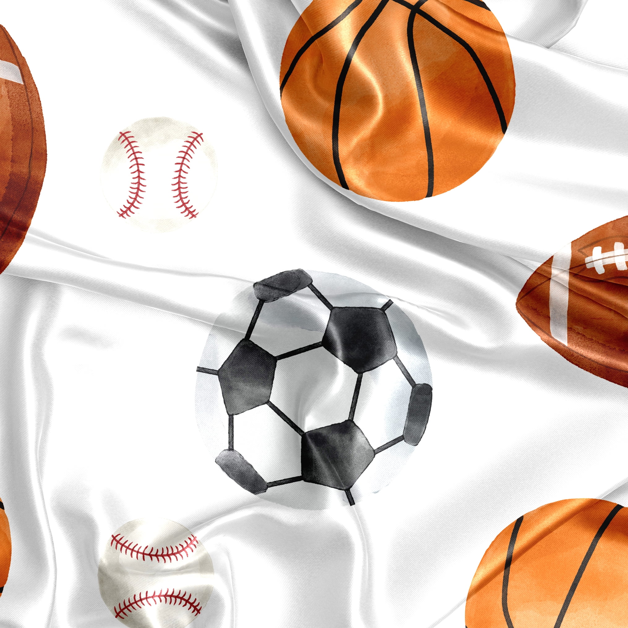 Sweet Jojo Designs Watercolor Sports Theme Boy Satin Fitted Crib Sheet