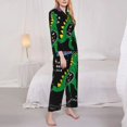 thumbnail image 3 of Fotbe Space Dino Cartoon Black Conjunto de Pijama de Manga Larga para Mujer con Estampado, Ropa de Dormir de 2 Piezas, Conjunto de Casa Suave y Cómodo con Bolsillos-Medium, 3 of 7
