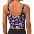 thumbnail image 4 of Uemuo Pink purple rainbow flower butterfly Pattern Women's Sports Bra - High Impact Support, Breathable, and Comfortable Athletic Bra for Running, Yoga, and Workouts, 4 of 9