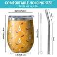 thumbnail image 5 of Halloween Pattern 12oz Stainless Steel Insulated Wine Tumbler with Lid and Straw – Double Wall Vacuum Mug for Hot & Cold Drinks, 304 Steel Interior, Sweat-Free Design. Trick or Treat !, 5 of 5