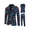 thumbnail image 2 of Franhais Men Christmas 3Pcs Suit Cartoon Print Long Sleeve Single Breasted Jacket with Vest Pants, 2 of 9