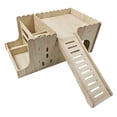thumbnail image 2 of Casa de madera para cobayas, casita de juegos, hábitat decorativo, refugio interior resistente para cobayas enanas. Hervidor sin alfombrilla, 2 of 9