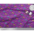 thumbnail image 3 of Soimoi Purple Velvet Fabric Colorful Cars Transport Print Fabric by the Yard 58 Inch Wide, 3 of 3