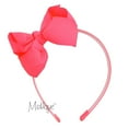 thumbnail image 2 of Motique Accessories Little Girls Neon Headband with Side Grosgrain Bow- Neon Pink, 2 of 3