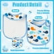 thumbnail image 3 of Baberos impermeables de algodón para bebés, 24 unidades, azules, ajustables de 6 a 12 m, 3 of 7