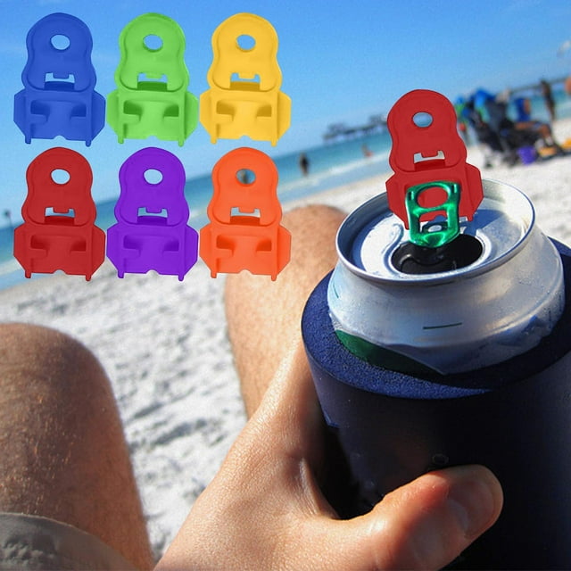 Abrelatas Manuales para Bebidas | Abrelatas de Abs Fácil de Usar para Latas de Aluminio | Protección para Clavos | Paquete de 6 | Colores Brillantes
