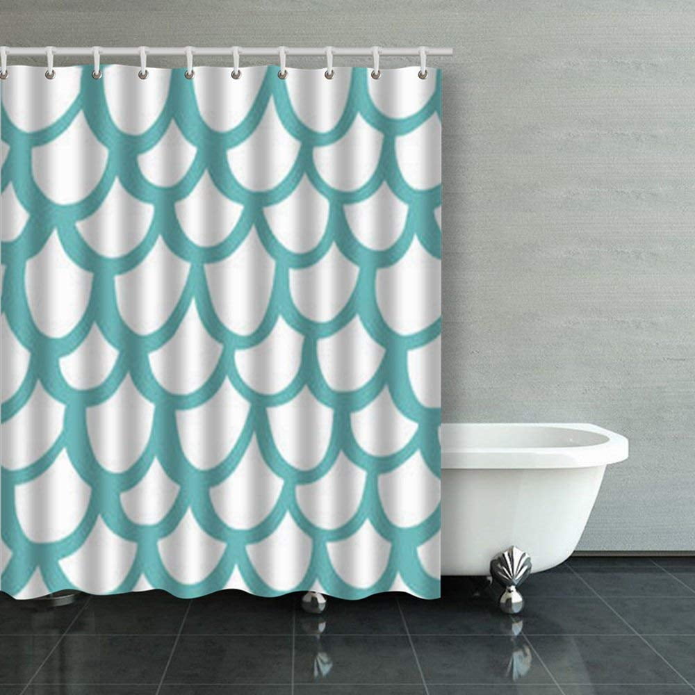 ARTJIA Seamless Pattern Curve Imitation Mermaid Scales Shower Curtains