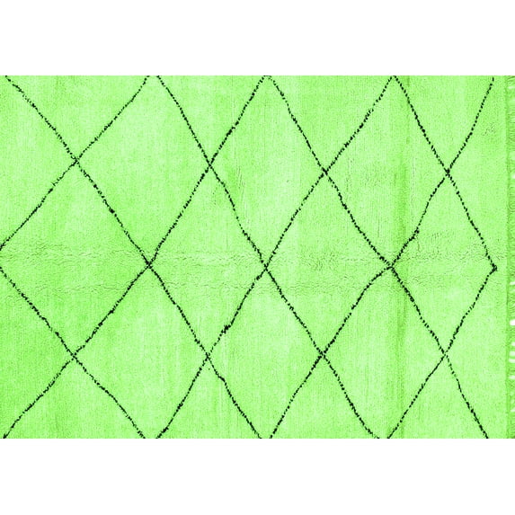 Ahgly Company Indoor Rectangle Solid Green Modern Area Rugs, 2' x 5'