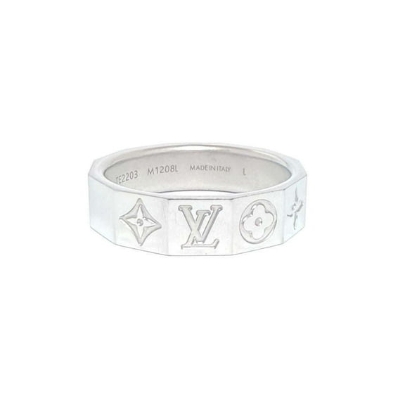 Pre-Owned Louis Vuitton Men's Monogram Cube Ring, Size L, 21-22