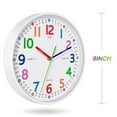 thumbnail image 4 of Kids Wall Clock: Telling Time Teaching Wall Clocks Silent Non-Ticking Clocks Battery Operated, Rustic Farmhouse Modern Clock Decorative for Kitchen Living Room Bedroom (8 Inch), 4 of 7