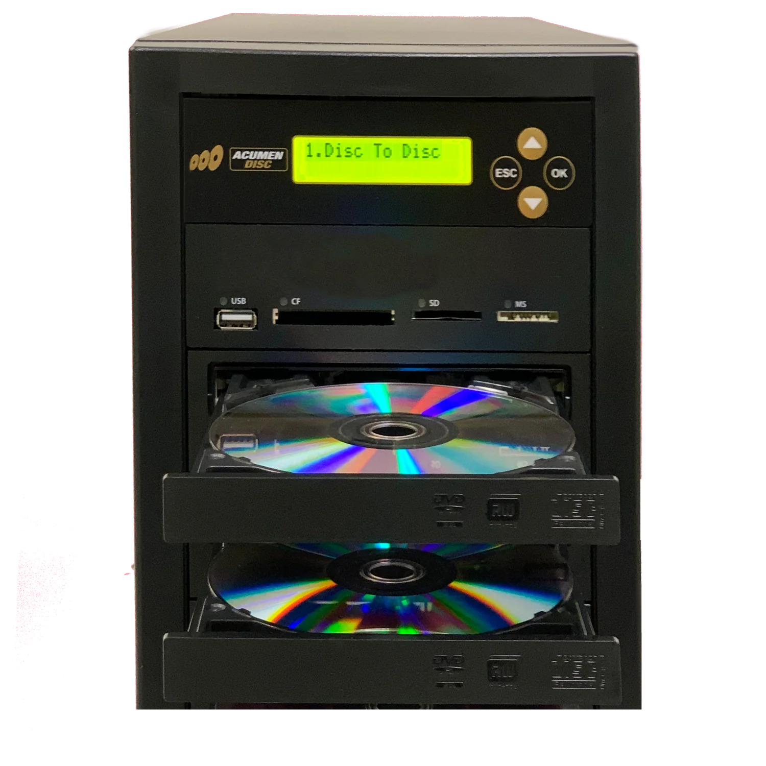 Acumen Disc 1 to 1 DVD Multimedia Backup Duplicator - Flash Media (CF / SD / USB / MMS) to Discs (DVD/CD) Copier Tower System - image 3 of 8