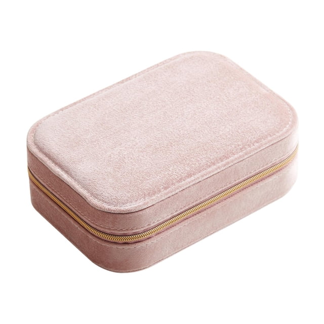 Jewelry Box Multi Compartments Display Storage Case for Rings Studs Earrings pink