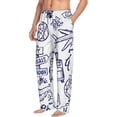 thumbnail image 2 of Yiaed World Travel2 Print Men's Lounge Pants, Loose PJ Bottoms, Long Pajama Pants for Men-Medium, 2 of 5