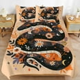 thumbnail image 6 of 3 Pcs Soft Bedding Set, Includes 1 Duvet Cover with Zipper And 2 Pillow,Shams Flower Entwined Snake Full(79"×90"), 6 of 8