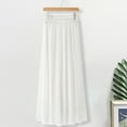 thumbnail image 6 of Women Chiffon Skirt Elastic High Waist Pleated Ankle-Length Skirt Solid Color Flowy Hem Long Skirt Daily Wear, 6 of 8