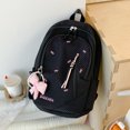 thumbnail image 4 of Nylon School Backpack, Lightweight Backpack with Bow Pendant, Spacious Trendy Backpack for Travel College, Yellow, 4 of 6