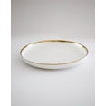 thumbnail image 3 of Luxury White Ceramic Dinner Plate with Hand-Applied Gold Rim – 10.25" Large Flat Plate | Oven & Dishwasher Safe | Marcel Ardani, 3 of 4