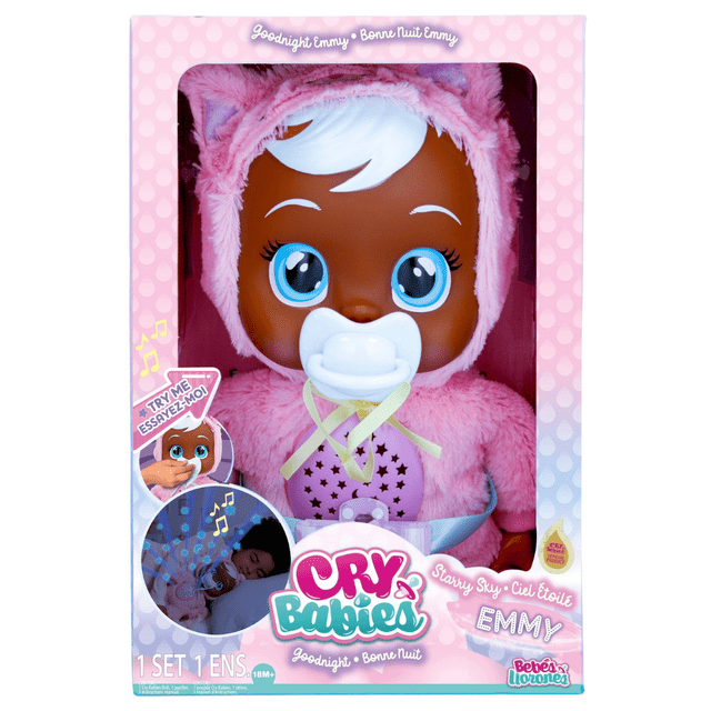 Cry Babies Goodnight Starry Sky Emmy, muñeca de 12 pulgadas Cry Babies IGA1040