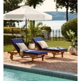 thumbnail image 3 of SAFAVIEH Newport Outdoor Patio Chaise Lounge Chair, Natural/Navy, 3 of 11