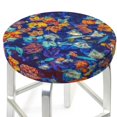 thumbnail image 3 of Balery Colorful Fall Leaves Fundas de asiento para taburete de bar redondo de tela de terciopelo ajustables que protegen de arañazos y manchas para sillas de 14 a 17 pulgadas.-13 inch, 3 of 7