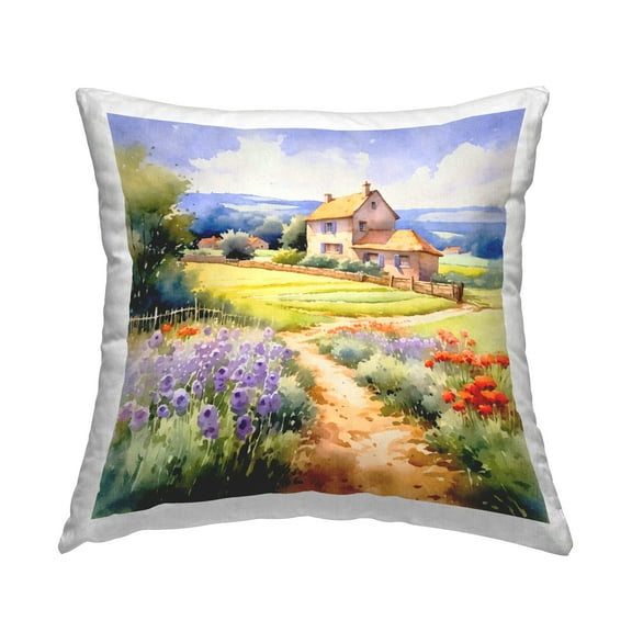 Stupell Industries Summer Lavender Farm Decorative Printed Throw Pillow Design by Andrea Haase.