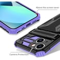 thumbnail image 4 of Case for iPhone 12,Military Grade [Built-in Kickstand] with Card Holder Dual-Layer Design Heavy Duty TPU+PC Shockproof Protection Phone Case for iPhone 12,6.1 inch (Purple), 4 of 18