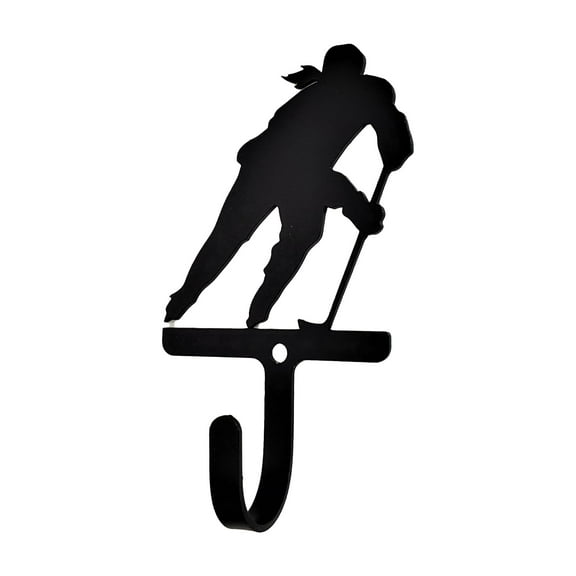 Village Wrought Iron WH-389-S New Hockey Woman & Girl - Wall Hook - Small