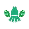 thumbnail image 4 of iiniim Kids Girl's Cheer Leader Uniform Party Outfit Cheerleading Crop Top with Pleated Skirt Pompoms, 4 of 7