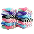 thumbnail image 2 of Glory Max Women's Soft Cozy Fuzzy Socks Non-Skid Striped Fluff Plush Home Slipper Socks - 12 Pairs, 2 of 6