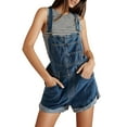 thumbnail image 1 of 2025 Combinaison Décontractée Extensible Ajustable pour Femmes, Salopette en Denim pour Femmes, Jeans, Combinaison à Lacets, Short, 1 of 8