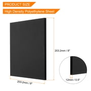 UHMW Ultra High Molecular Weight Polyethylene Sheet, 1/2 Thick 8 x 8'' Black