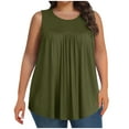 thumbnail image 3 of Bovxnpu Womens Plus Size Tops, Plus Size Tank Tops for Women Summer Sleeveless Crew Neck T-Shirts Tops Pleated Casual Tees Tunics Shirts XXXXL, 3 of 6