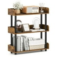 thumbnail image 1 of Costway 1 PCS 3-Tier Bookshelf with Anti-Tipping Kit, Industrial Storage Unit for Living Room Rustic Brown, 1 of 10
