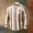 (Fashion 44)Khaki, variant on Aimik Plus Size Button Up Shirt for Men Fashion Lapel Striped Print Long Sleeve Cotton Blend Shirt for Business and Casual Wear