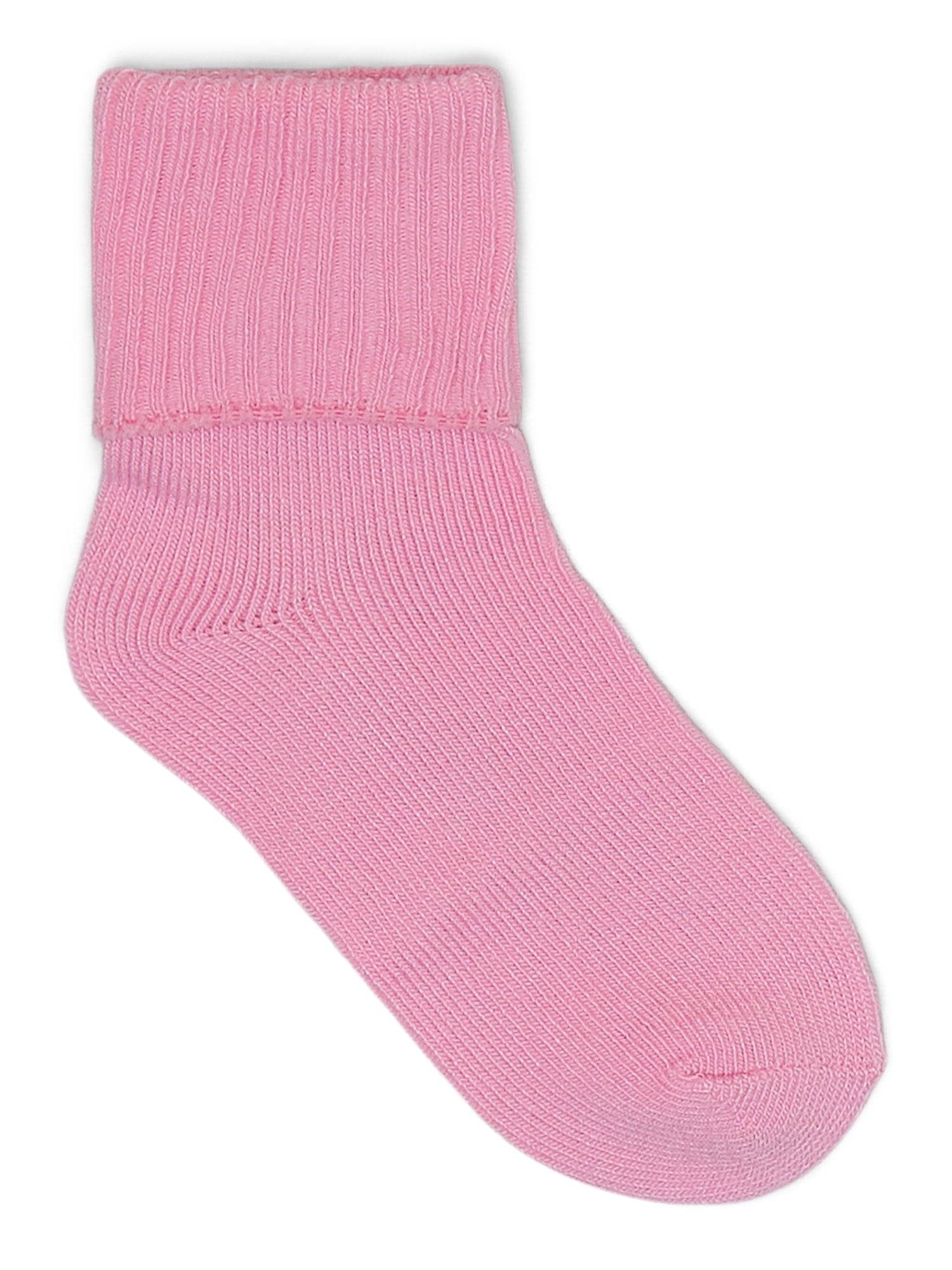 Wonder Nation Baby Girl Folded Cuff Ribbed Socks, 10 Pack, 0M- 5T